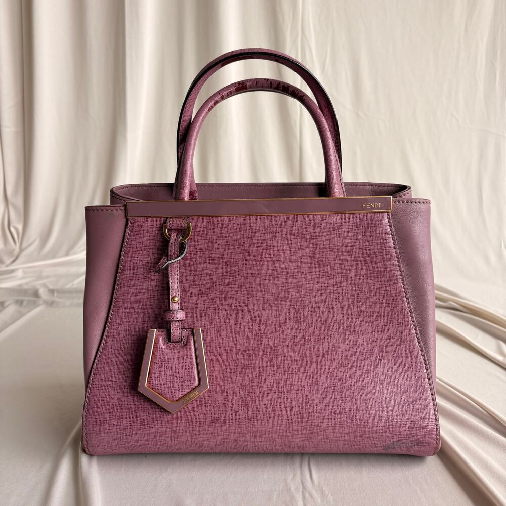 Fendi 2Jours Tote - Lilac/Old Rose Vitello Elite Leather - Picture 2 of 16